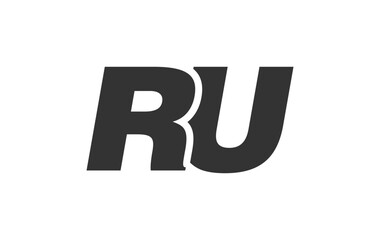 RU Techno Editable Font Logo For Corporate Branding. Bold, Futuristic Design With Unique Typographic Ideas. Minimal Custom Type And Dynamic Letter