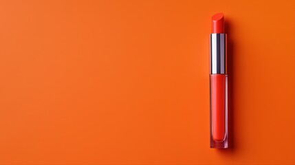Obraz premium Bright orange lipstick on vibrant orange background