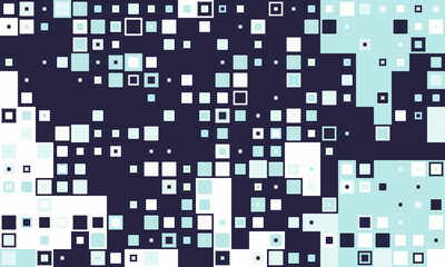Abstract pixel art background.  Cool, modern design with varying square sizes and pastel colors. Ideal for website banners, tech presentations, or digital art projects.