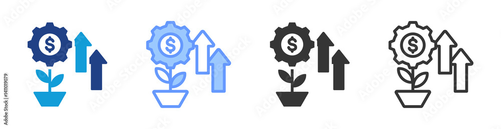 Poster Business icon set multiple style collection
