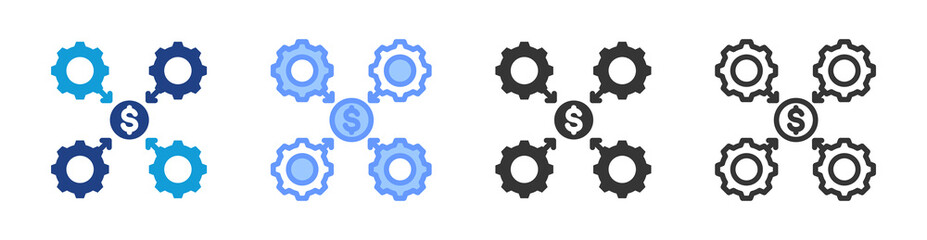 Business Integration icon set multiple style collection