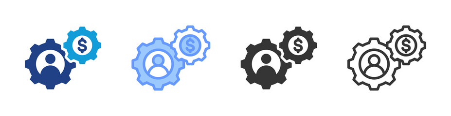 Business Management icon set multiple style collection