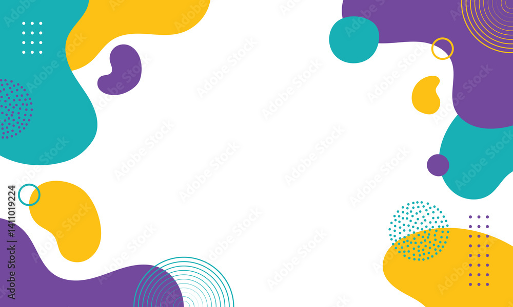 Poster colorful geometric pop art background with wave fluid pattern on banner retro template background