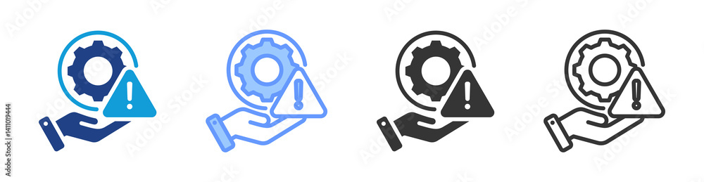 Poster Risk Management icon set multiple style collection