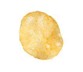 One tasty potato chip isolated on white
