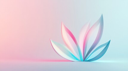 Ethereal paper sculpture with gentle pastel gradients and minimalist composition