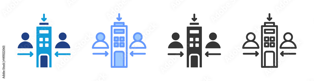 Aufkleber Insourcing icon set multiple style collection