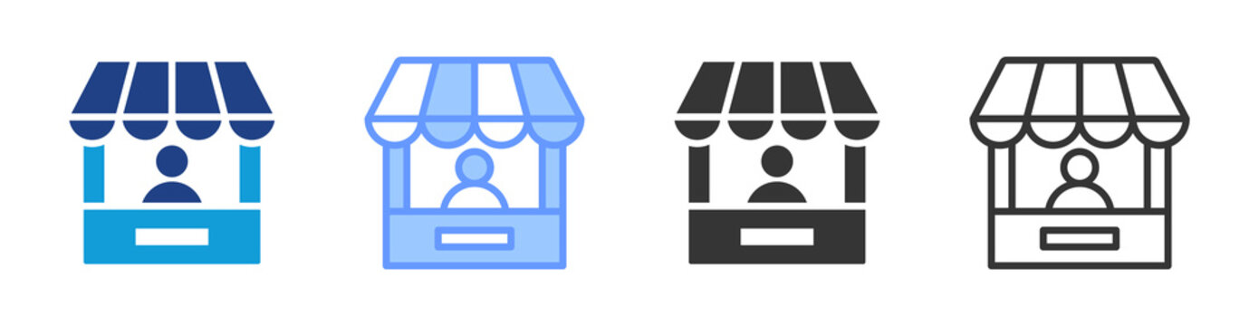 Vendor icon set multiple style collection