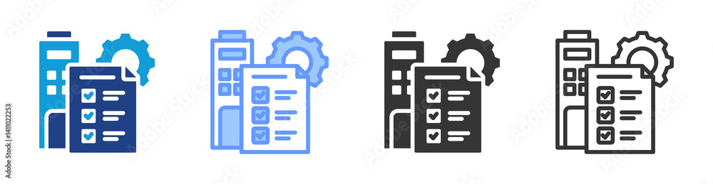 Poster Project Management icon set multiple style collection