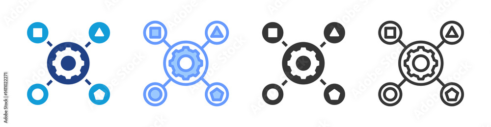 Poster Capability icon set multiple style collection