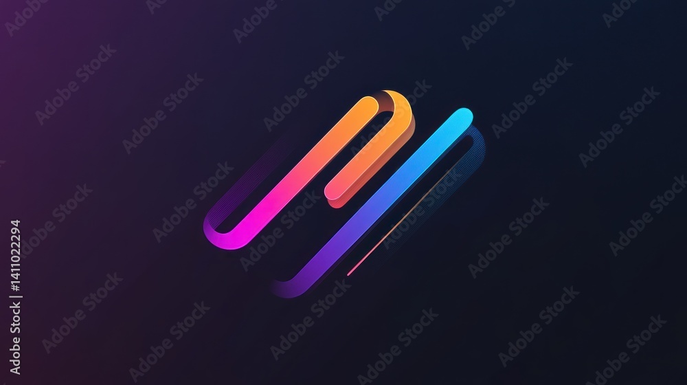 Poster gradient ribbons floating gracefully in a dark and minimalist composition