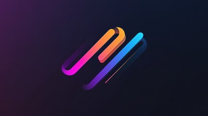 Obraz premium Gradient ribbons floating gracefully in a dark and minimalist composition