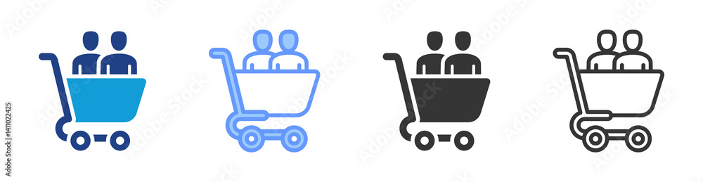 Poster Procurement Team icon set multiple style collection