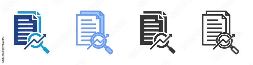 Poster Data Analysis icon set multiple style collection