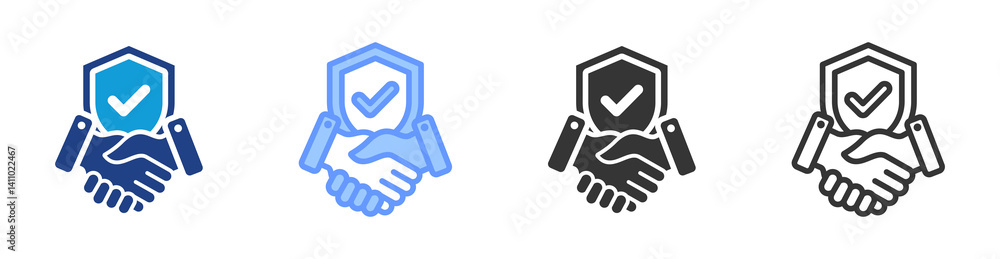 Poster agreement icon set multiple style collection