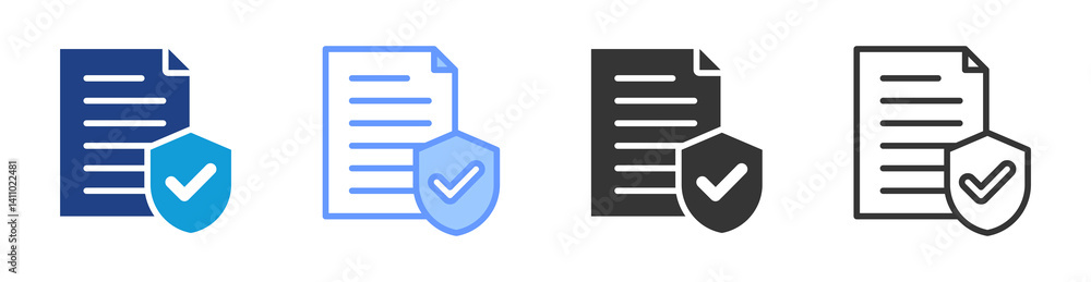 Poster Data Security icon set multiple style collection