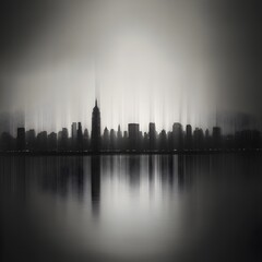 Fototapeta premium Abstract Cityscape Skyline Black and White