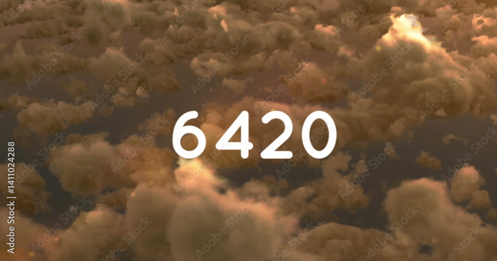 Poster image of counting numbers over clouds