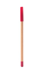 One lip pencil isolated on white. Cosmetic product