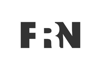 Fototapeta premium FRN logo design. Initial letter F R N bold font style for tech startups, consulting, corporate branding. Creative company name, headlines typography identity, trendy logotype.