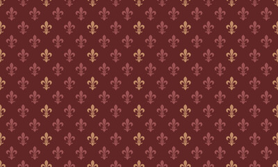 Elegant burgundy and gold fleurdelis pattern.  Perfect for sophisticated designs,  wedding invitations, or luxurious branding. This repeating texture evokes royalty, history, and timeless style.