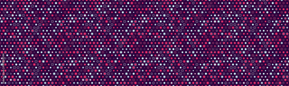 Poster abstract seamless pattern with vibrant pink and purple dots. ideal for backgrounds, textiles, or dig