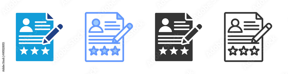 Poster Assessment icon set multiple style collection