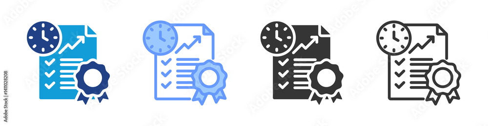 Poster Performance Standards icon set multiple style collection
