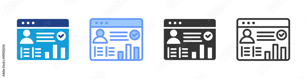 Poster Performance Appraisal System icon set multiple style collection