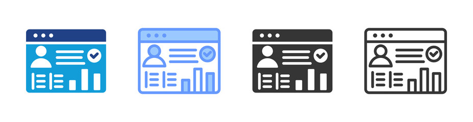 Performance Appraisal System icon set multiple style collection