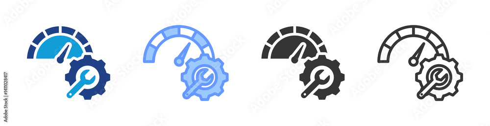 Poster Management Tools icon set multiple style collection