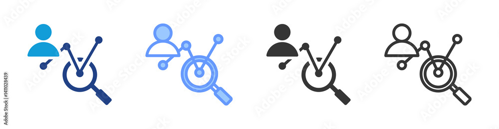 Poster Perf icon set multiple style collection