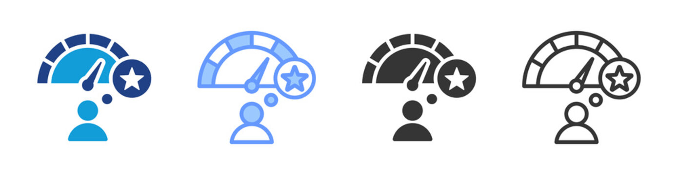Performance Expectation icon set multiple style collection