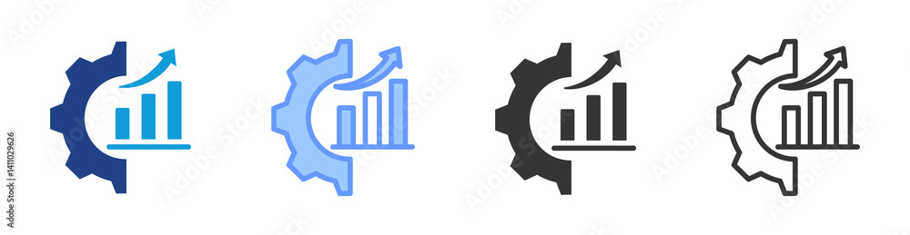 Poster Performance icon set multiple style collection