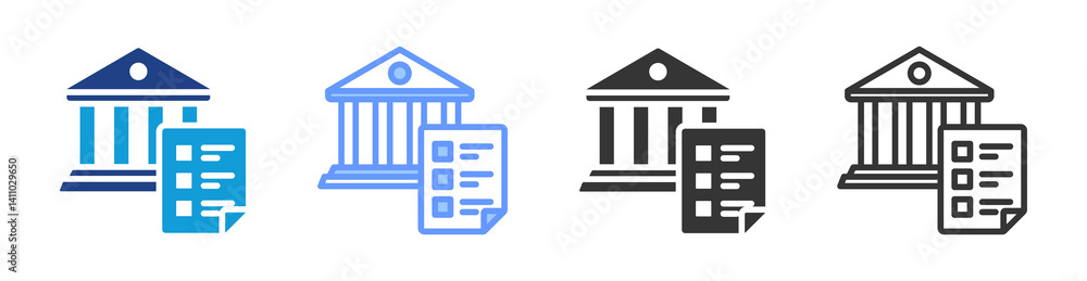 Poster Assessment Center icon set multiple style collection