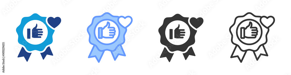 Poster appraisal icon set multiple style collection
