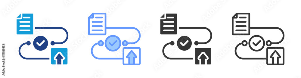 Poster Assessment Process icon set multiple style collection