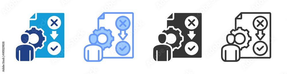 Poster Skill Evaluation icon set multiple style collection