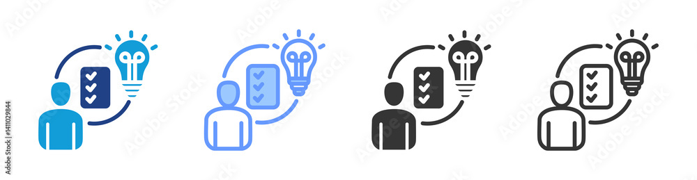 Poster Competency Development icon set multiple style collection