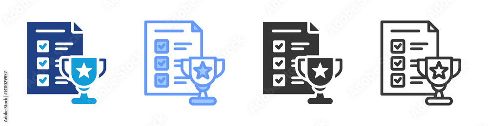 Poster Assessment Result icon set multiple style collection