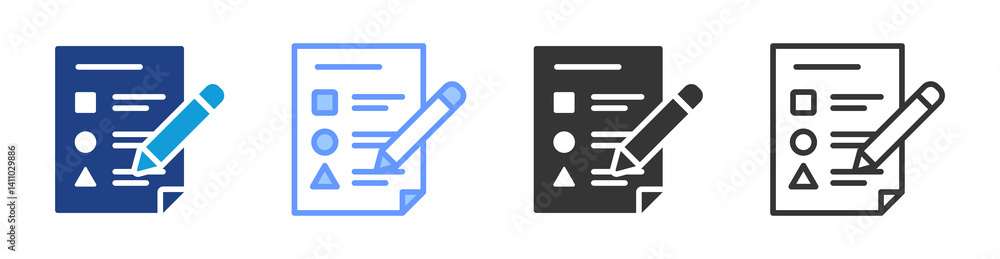 Poster Evaluation Method icon set multiple style collection