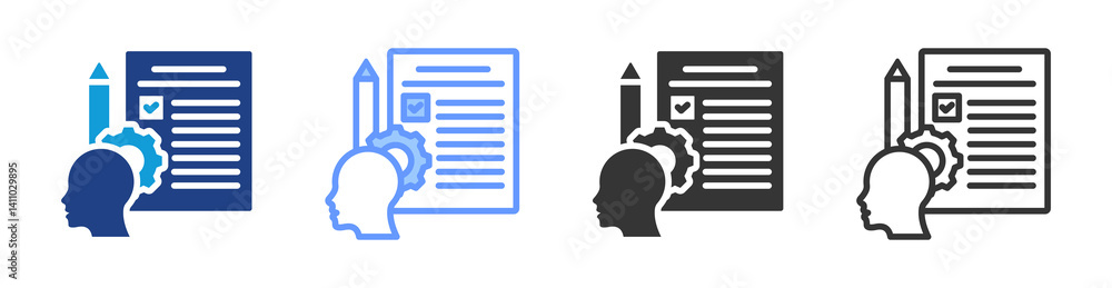 Poster Capability Assessment icon set multiple style collection