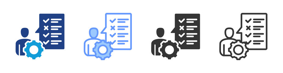 Competency Assessment icon set multiple style collection