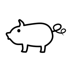pig icon, simple flat style, illustration, logo sign symbol pictogram template, for ui or ux isolated on white for mobile app, editable