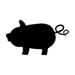 pig icon, simple flat style, illustration, logo sign symbol pictogram template, for ui or ux isolated on white for mobile app, editable