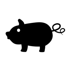 pig icon, simple flat style, illustration, logo sign symbol pictogram template, for ui or ux isolated on white for mobile app, editable