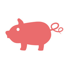 pig icon, simple flat style, illustration, logo sign symbol pictogram template, for ui or ux isolated on white for mobile app, editable