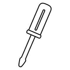 screwdriver icon, simple flat style, illustration, logo sign symbol pictogram template, for ui or ux isolated on white for mobile app, editable