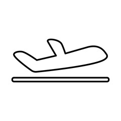 airplane taking off icon, simple flat style, illustration, logo sign symbol pictogram template, for ui or ux isolated on white for mobile app, editable	