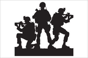 Naklejka premium Memorial Day Heroes: Patriotic Soldier Silhouette